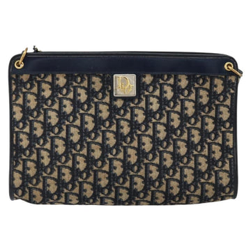 Christian Dior Trotter Canvas Shoulder Bag Navy Gold Auth ep11547 - 0