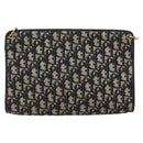 Christian Dior Trotter Canvas Shoulder Bag Navy Gold Auth ep11547-2
