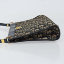 Christian Dior Trotter Canvas Shoulder Bag Navy Gold Auth ep11547-4