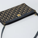 Christian Dior Trotter Canvas Shoulder Bag Navy Gold Auth ep11547-6