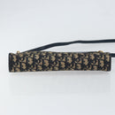 Christian Dior Trotter Canvas Shoulder Bag Navy Gold Auth ep11547-9
