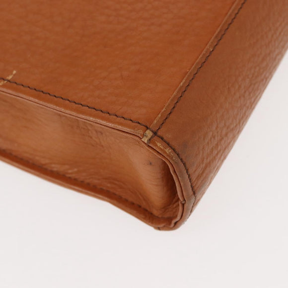 Burberrys Business Bag Leather Brown Gold Auth ep11548