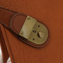 Burberrys Business Bag Leather Brown Gold Auth ep11548-10