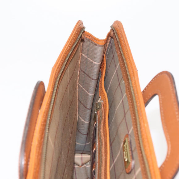 Burberrys Business Bag Leather Brown Gold Auth ep11548