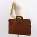 Burberrys Business Bag Leather Brown Gold Auth ep11548-21