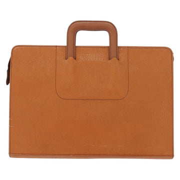 Burberrys Business Bag Leather Brown Gold Auth ep11548 - 0