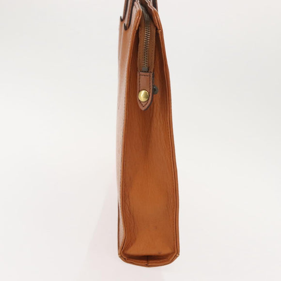 Burberrys Business Bag Leather Brown Gold Auth ep11548