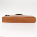 Burberrys Business Bag Leather Brown Gold Auth ep11548-5