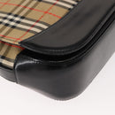 Burberrys Nova Check Shoulder Bag Canvas Leather Beige Black gold Auth ep11549-9