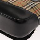 Burberrys Nova Check Shoulder Bag Canvas Leather Beige Black gold Auth ep11549-16
