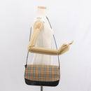 Burberrys Nova Check Shoulder Bag Canvas Leather Beige Black gold Auth ep11549-22