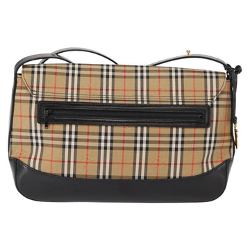 Burberrys Nova Check Shoulder Bag Canvas Leather Beige Black gold Auth ep11549 - 0