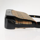 Burberrys Nova Check Shoulder Bag Canvas Leather Beige Black gold Auth ep11549-3