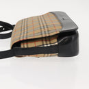 Burberrys Nova Check Shoulder Bag Canvas Leather Beige Black gold Auth ep11549-4