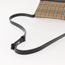 Burberrys Nova Check Shoulder Bag Canvas Leather Beige Black gold Auth ep11549-7