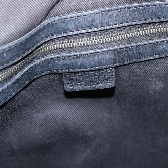 CELINE Macadam Canvas Tote Bag Canvas Black Silver Auth ep11551