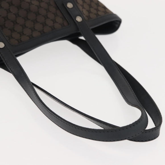 CELINE Macadam Canvas Tote Bag Canvas Black Silver Auth ep11551