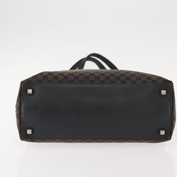 CELINE Macadam Canvas Tote Bag Canvas Black Silver Auth ep11551