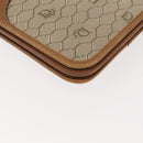 Christian Dior Honeycomb Canvas Chain Shoulder Bag PVC Beige Gold Auth ep11552-14