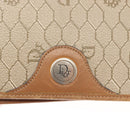 Christian Dior Honeycomb Canvas Chain Shoulder Bag PVC Beige Gold Auth ep11552-17