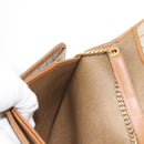 Christian Dior Honeycomb Canvas Chain Shoulder Bag PVC Beige Gold Auth ep11552-20