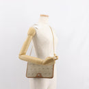 Christian Dior Honeycomb Canvas Chain Shoulder Bag PVC Beige Gold Auth ep11552-21