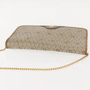 Christian Dior Honeycomb Canvas Chain Shoulder Bag PVC Beige Gold Auth ep11552-6