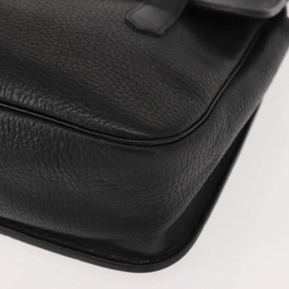 Christian Dior Hand Bag Leather Black Gold Auth ep11555