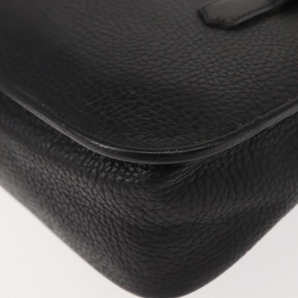 Christian Dior Hand Bag Leather Black Gold Auth ep11555