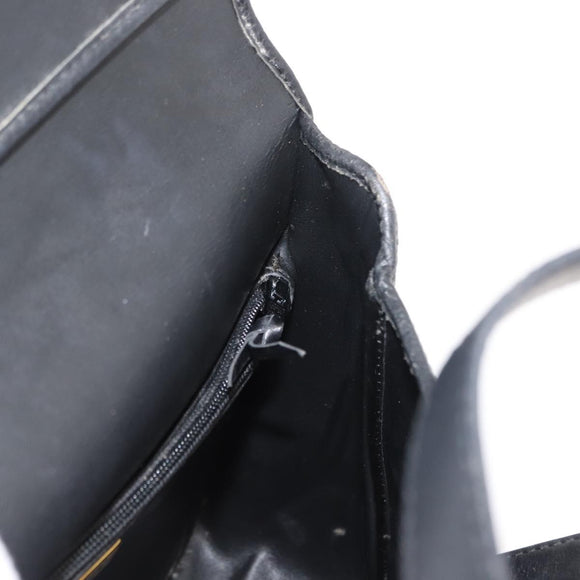 Christian Dior Hand Bag Leather Black Gold Auth ep11555