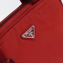 PRADA Handtasche Nylon Rot Silber Auth ep11558-18