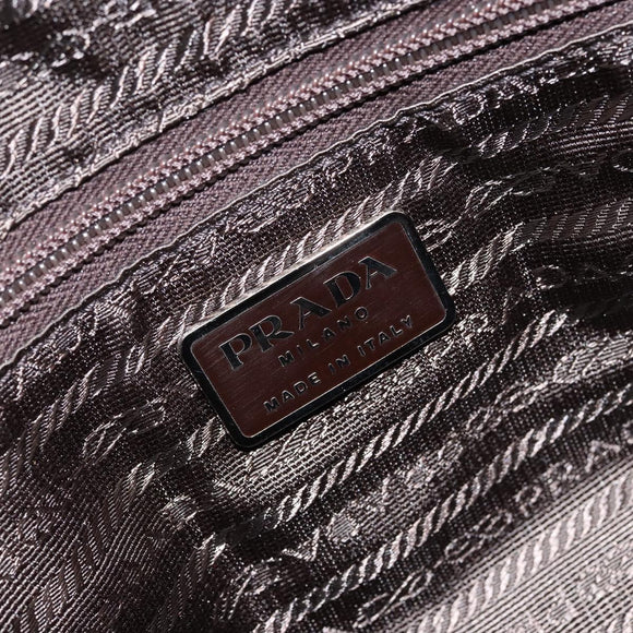 PRADA Handtasche Nylon Rot Silber Auth ep11558