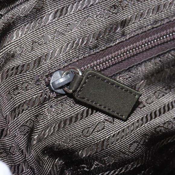 PRADA Handtasche Nylon Rot Silber Auth ep11558