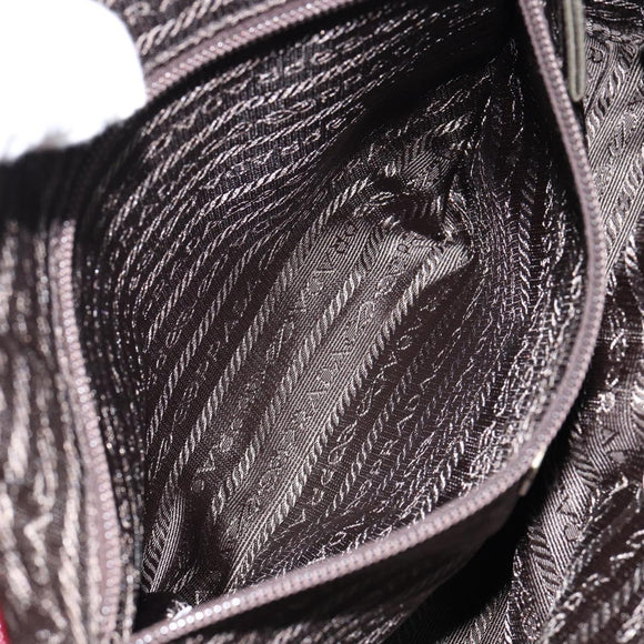 PRADA Hand Bag Nylon Red Silver Auth ep11558