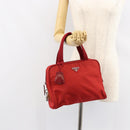 PRADA Handtasche Nylon Rot Silber Auth ep11558-26