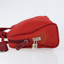 PRADA Handtasche Nylon Rot Silber Auth ep11558-4