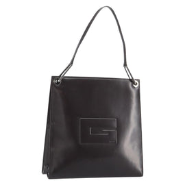 GUCCI Shoulder Bag Enamel Black Silver 001 1013 3037 Auth ep11560