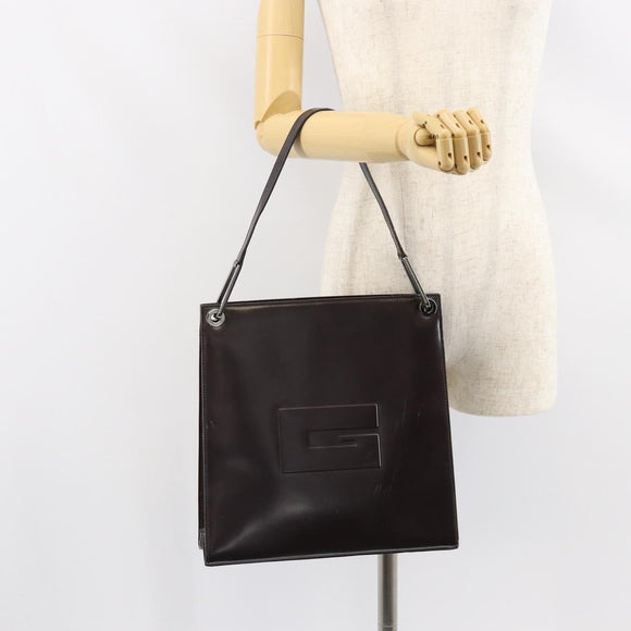 GUCCI Shoulder Bag Enamel Black Silver 001 1013 3037 Auth ep11560