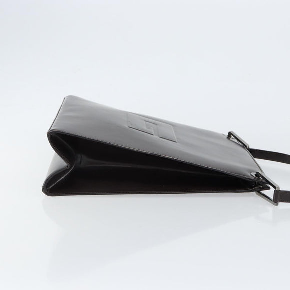 GUCCI Shoulder Bag Enamel Black Silver 001 1013 3037 Auth ep11560