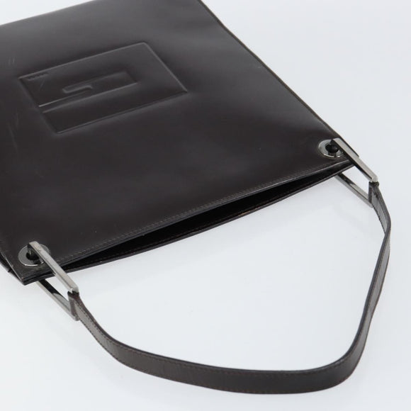 GUCCI Shoulder Bag Enamel Black Silver 001 1013 3037 Auth ep11560