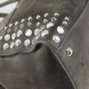 PRADA Studs Hand Bag Suede 2way Gray Silver Auth ep11562-13