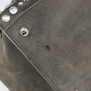 PRADA Studs Hand Bag Suede 2way Gray Silver Auth ep11562-14