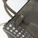 PRADA Studs Hand Bag Suede 2way Gray Silver Auth ep11562-15