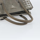 PRADA Studs Hand Bag Suede 2way Gray Silver Auth ep11562-7