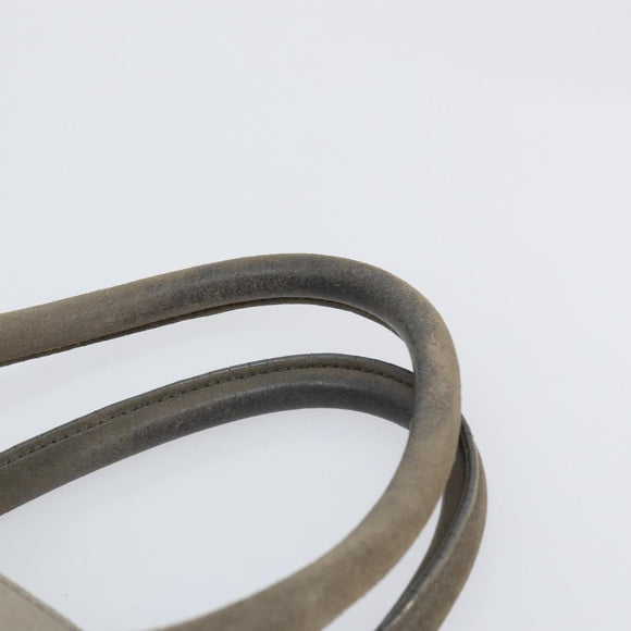 PRADA Studs Hand Bag Suede 2way Gray Silver Auth ep11562