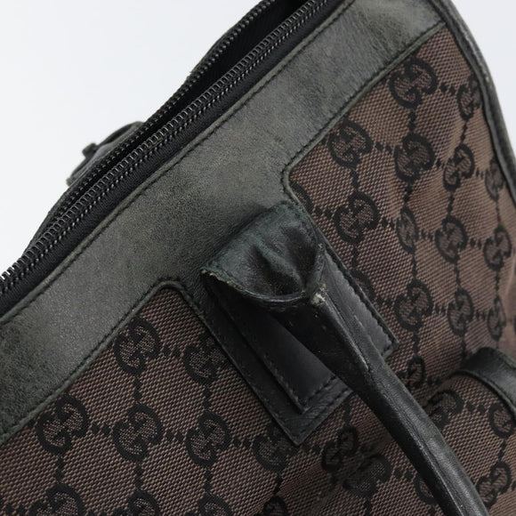 GUCCI GG Canvas Tote Bag Black Gold 000 0854 Auth ep11565