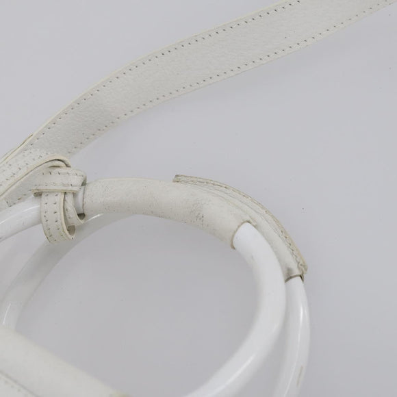 GUCCI Hand Bag Leather 2way White Silver 000 2058 0307 5 Auth ep11566