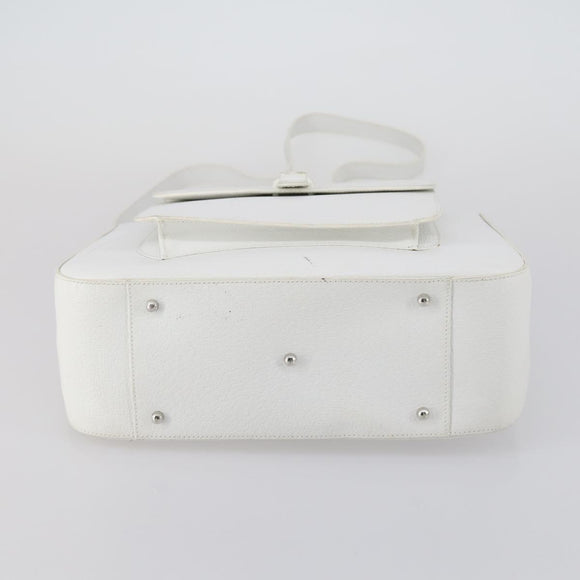 GUCCI Hand Bag Leather 2way White Silver 000 2058 0307 5 Auth ep11566