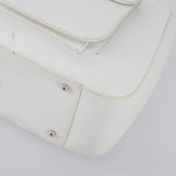 GUCCI Hand Bag Leather 2way White Silver 000 2058 0307 5 Auth ep11566