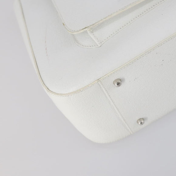 GUCCI Hand Bag Leather 2way White Silver 000 2058 0307 5 Auth ep11566